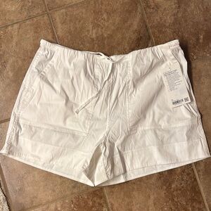 Women's White Drawstring Shorts